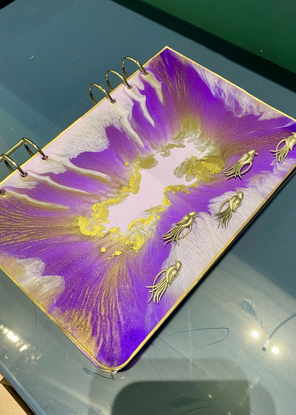 Thumbnail: Radiant Silver Parrot Resin Diary