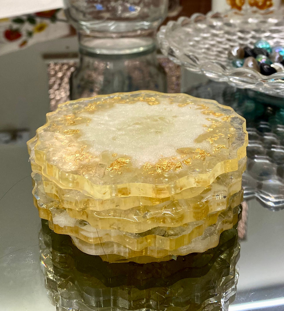 Thumbnail: Golden Crystal Resin Coaster Set