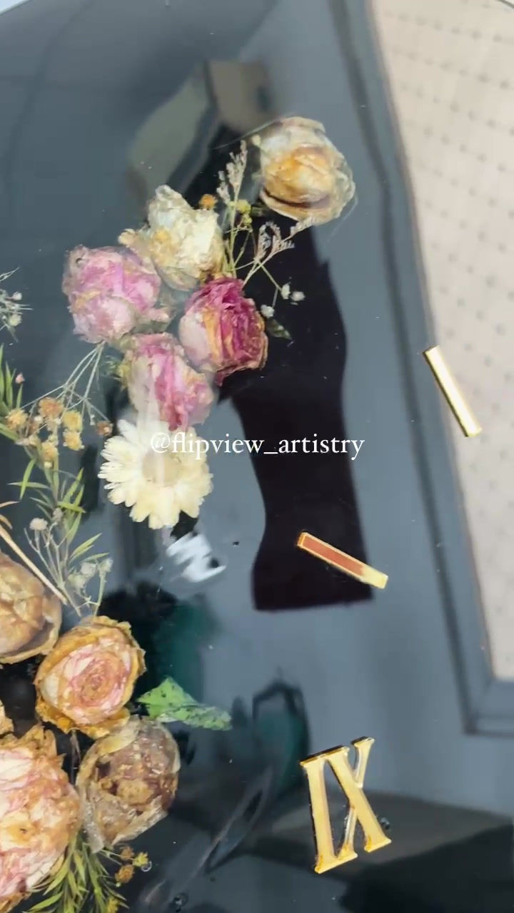 Thumbnail: Luxe deep cast floral wall clock