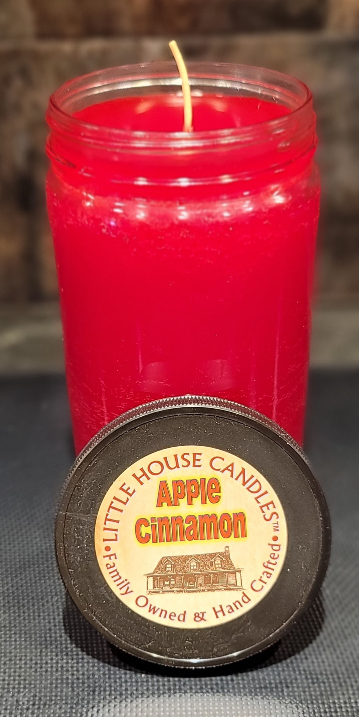 Apple Cinnamon - Large 28 Oz. Little House Quart Mason Jar Candle