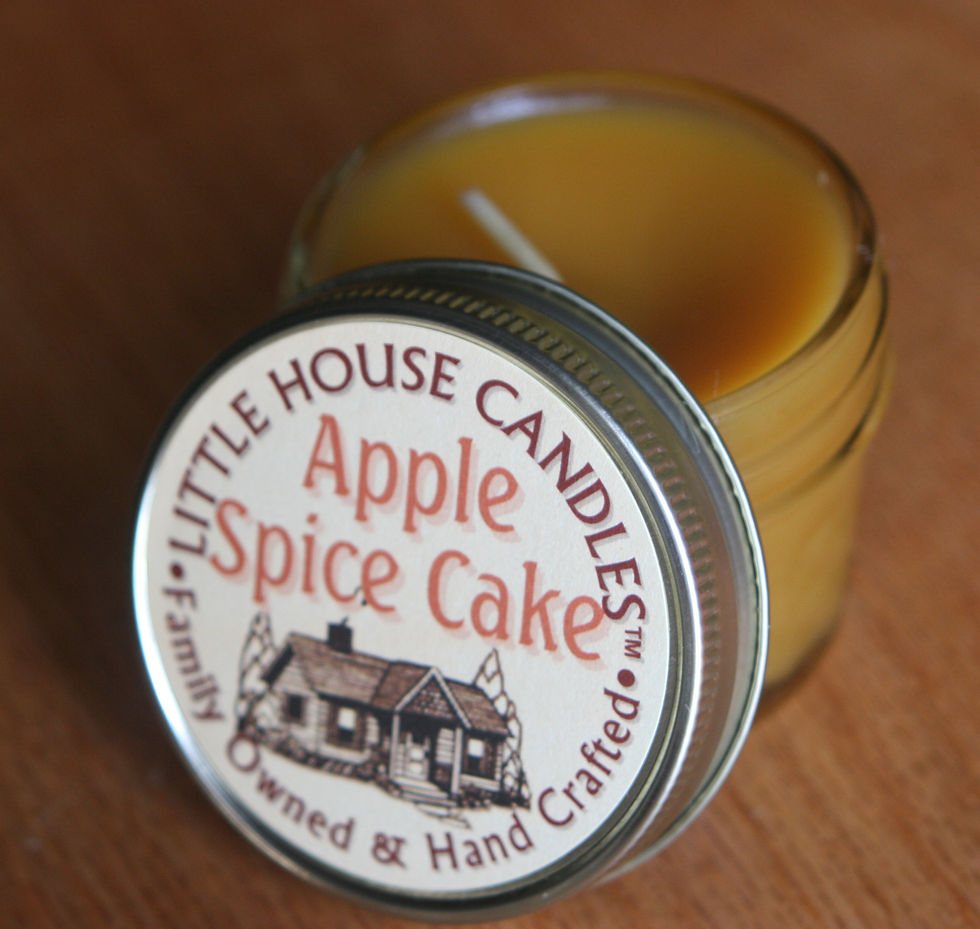 Apple Spice Cake - 3 Oz. Heavily Scented - Little House Candle - Jelly Jar
