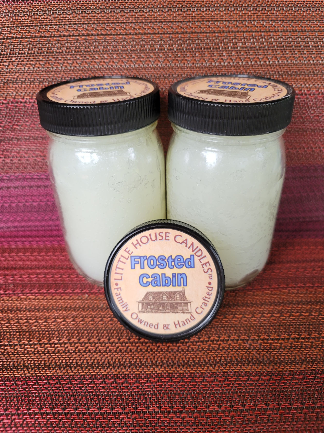 Frosted Cabin - 14 Oz. Medium Little House Pint Mason Jar