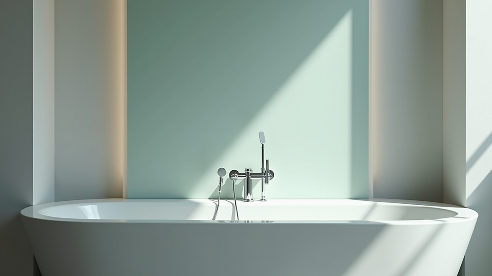 Eye-level view of a modern bathtub with a shower screen