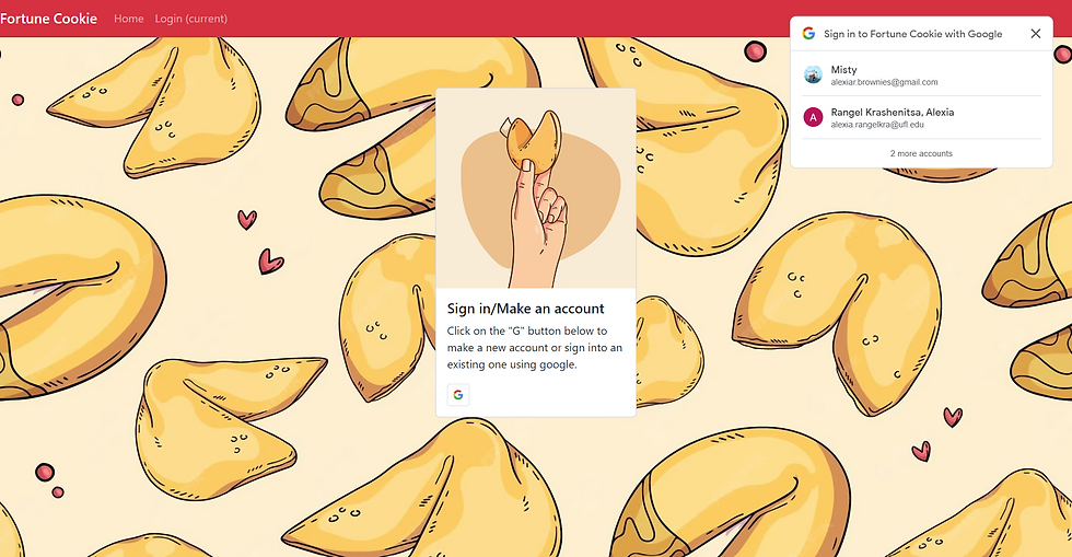 Login page