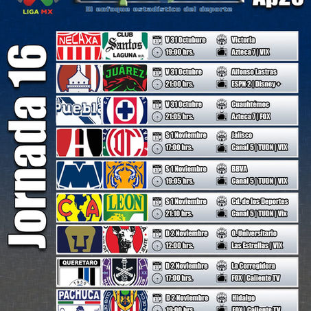EN LA FECHA 16 SE DEFINEN MÁS EQUIPOS INVITADOS A LA LIGUILLA