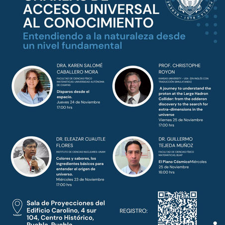 DIFUNDE BUAP ACCESO AL CONOCIMIENTO SOBRE FÍSICA DE PARTÍCULAS.