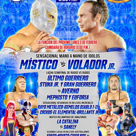 EL CLÁSICO DE LA LUCHA LIBRE MODERNA, MÍSTICO-VOLADOR JR. EN MANO A MANO EL PRÓXIMO LUNES EN LA ARENA PUEBLA