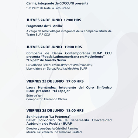 CARTELERA CULTURAL CCU BUAP