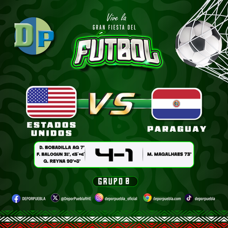 ESTADOS UNIDOS GANA, GUSTA Y GOLEA EN SU DEBUT EN LA COPA DEL MUNDO ANTE LA SELECCIÓN PARAGUAYA
