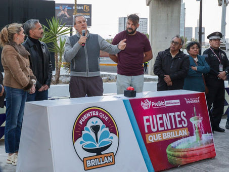 INAUGURA PEPE CHEDRAUI MANTENIMIENTO INTEGRAL DE LA FUENTE EN EL DISTRIBUIDOR VIAL 485