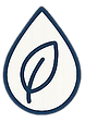 Water drop logo with a leaf inside. Isope Provence.