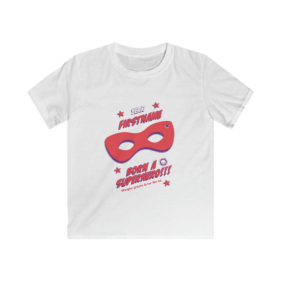 Personalised Kids Super hero t-shirt custom name & year White