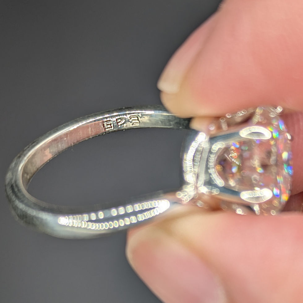 Moissanite and Silver Ring