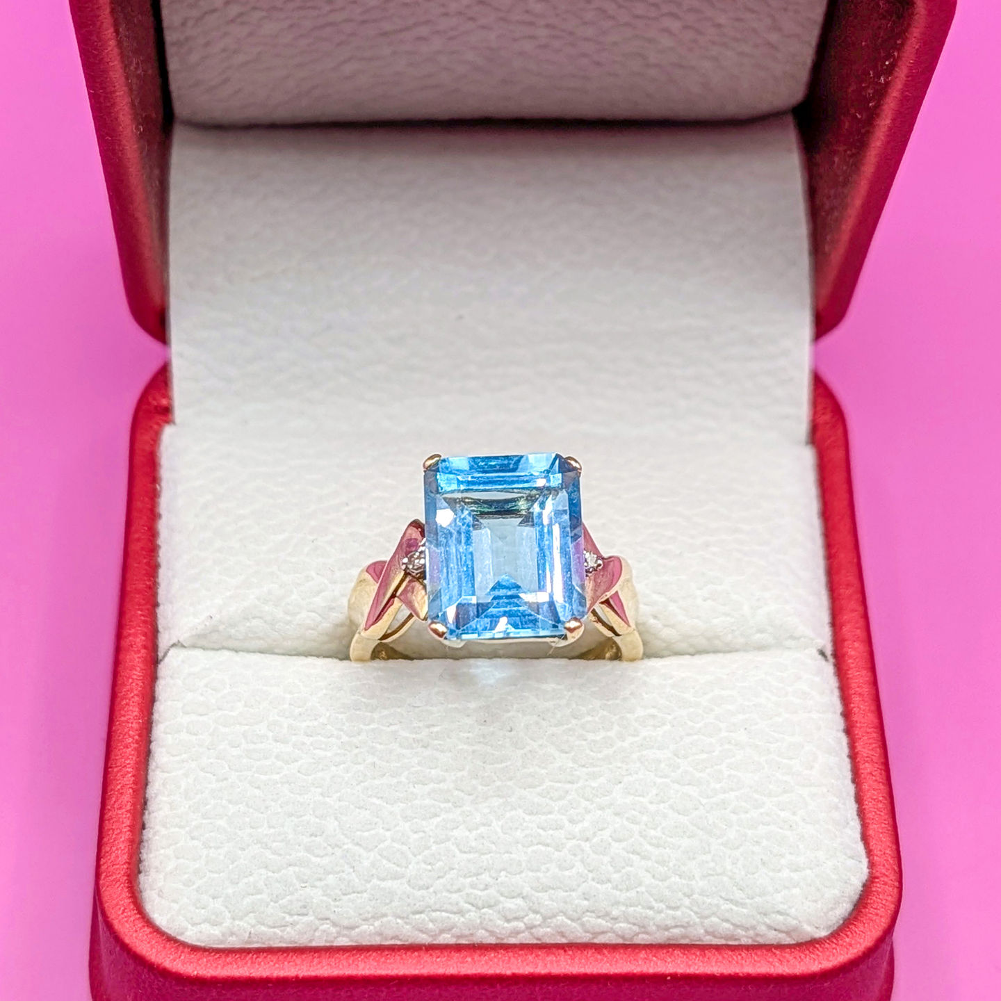 Emerald Cut Topaz Gold Ring