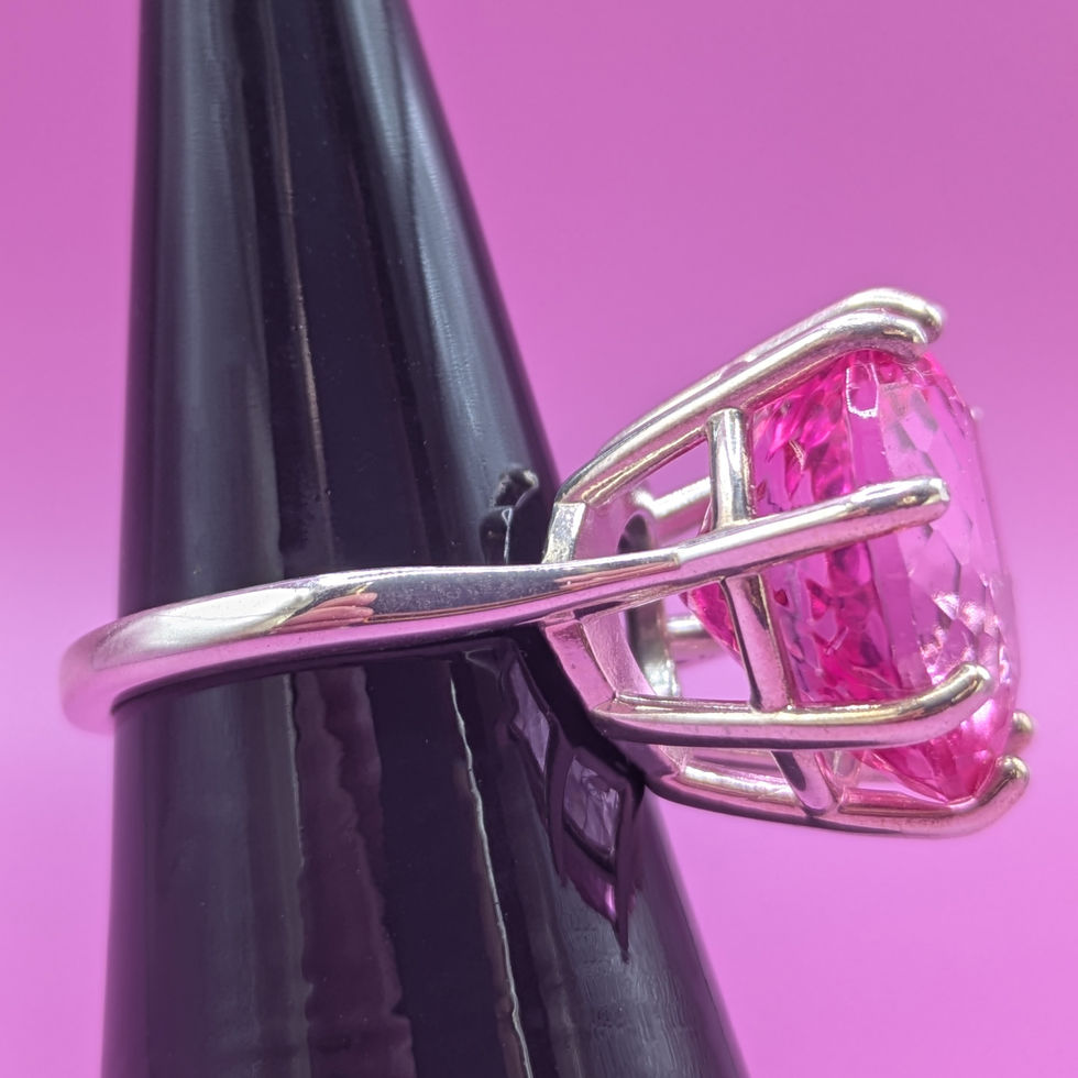 Pink Topaz Silver Ring