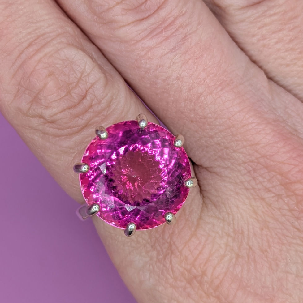 Pink Topaz Silver Ring