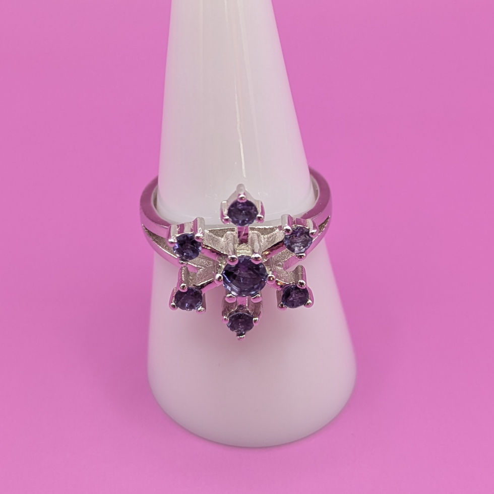 Lolite Snowflake Ring and Earrings