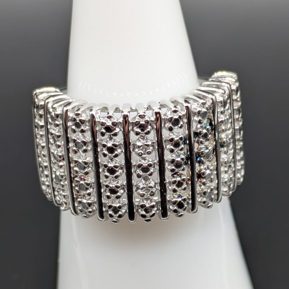 Silver and Diamond Bracket and Ring Set