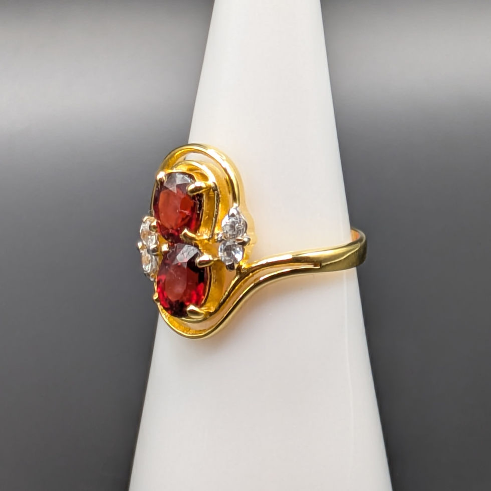 Garnet and Diamond Gold Ring