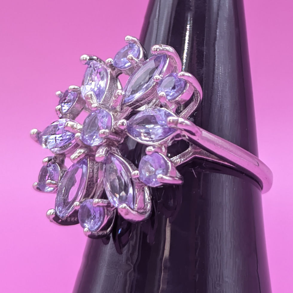 Blue Tanzanite Flower Ring