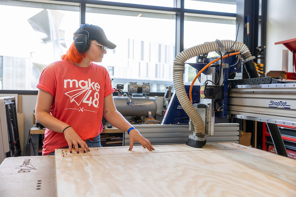 Female Tool Tech with ShopBot Tools CNC machine