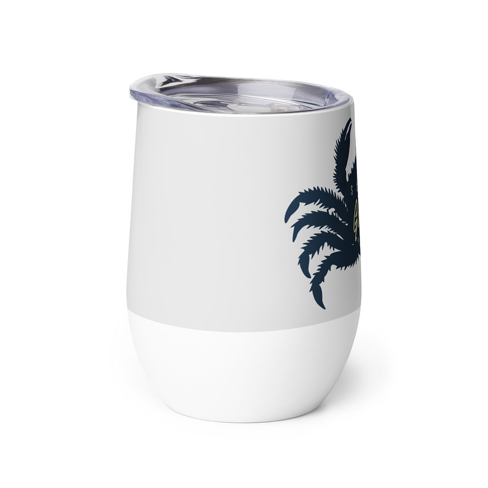 Thumbnail: Deviled Crab Wine Tumbler - Nautical Blue/Whisper