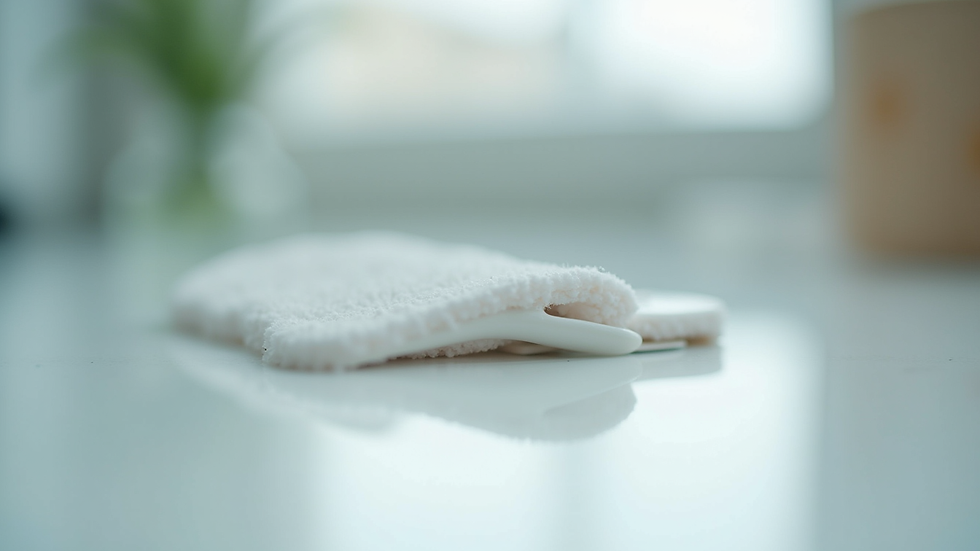 Close-up view of a dermaplaning tool on a clean surface