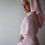 Thumbnail: Pink waffle cotton bathrobe