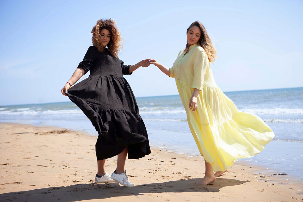 Thumbnail: Yellow Maxi Long Linen Dress