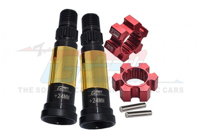 Thumbnail:  HARDEN STEEL #45 FRONT/REAR CVD JOINT(+24MM)+ALUMINIUM 7075-T6 WHEEL HEX HUBS T