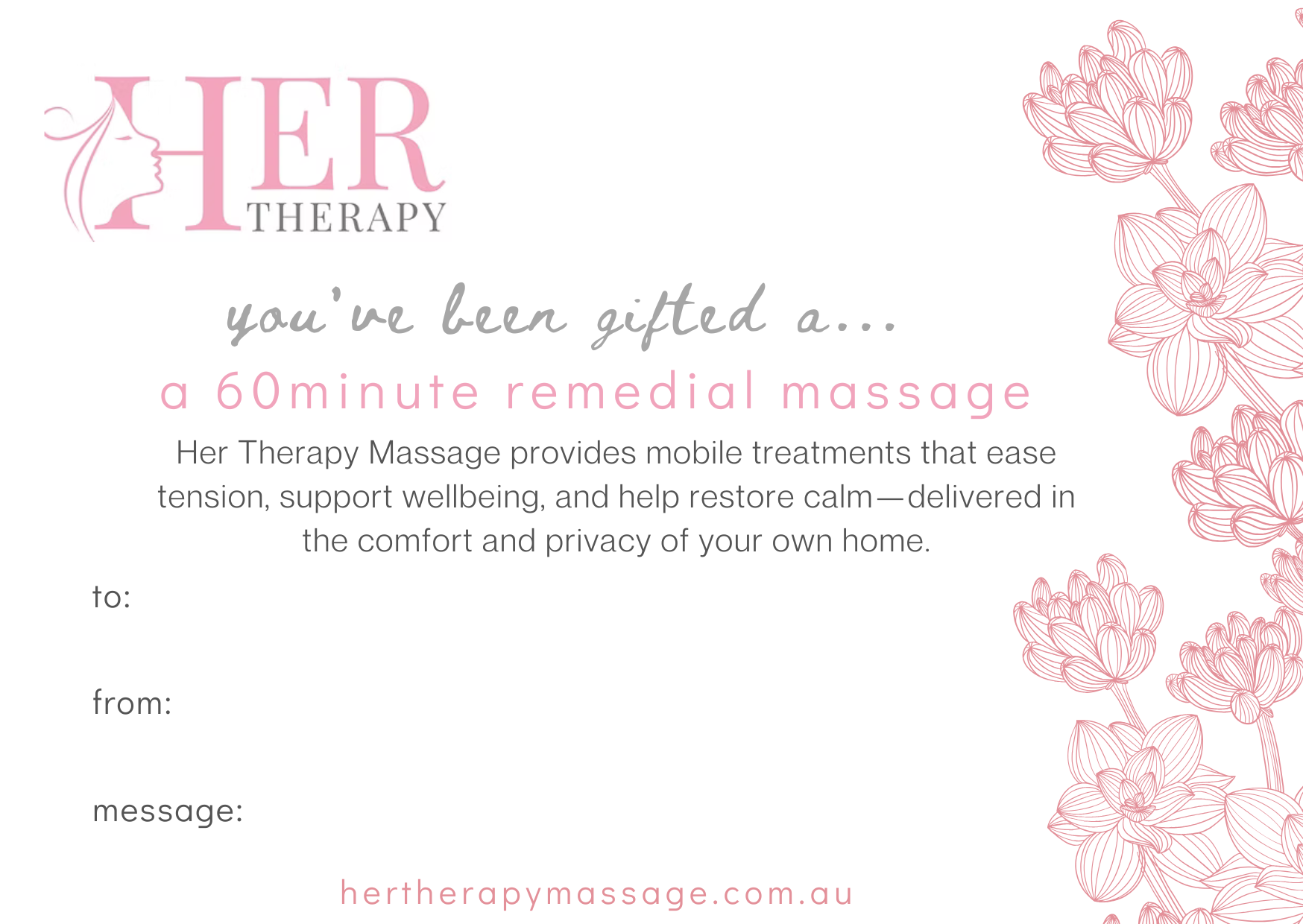 60-Minute Remedial Massage Gift Certificate