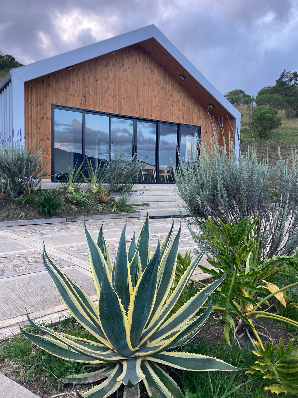 Casa durante el día con jardines