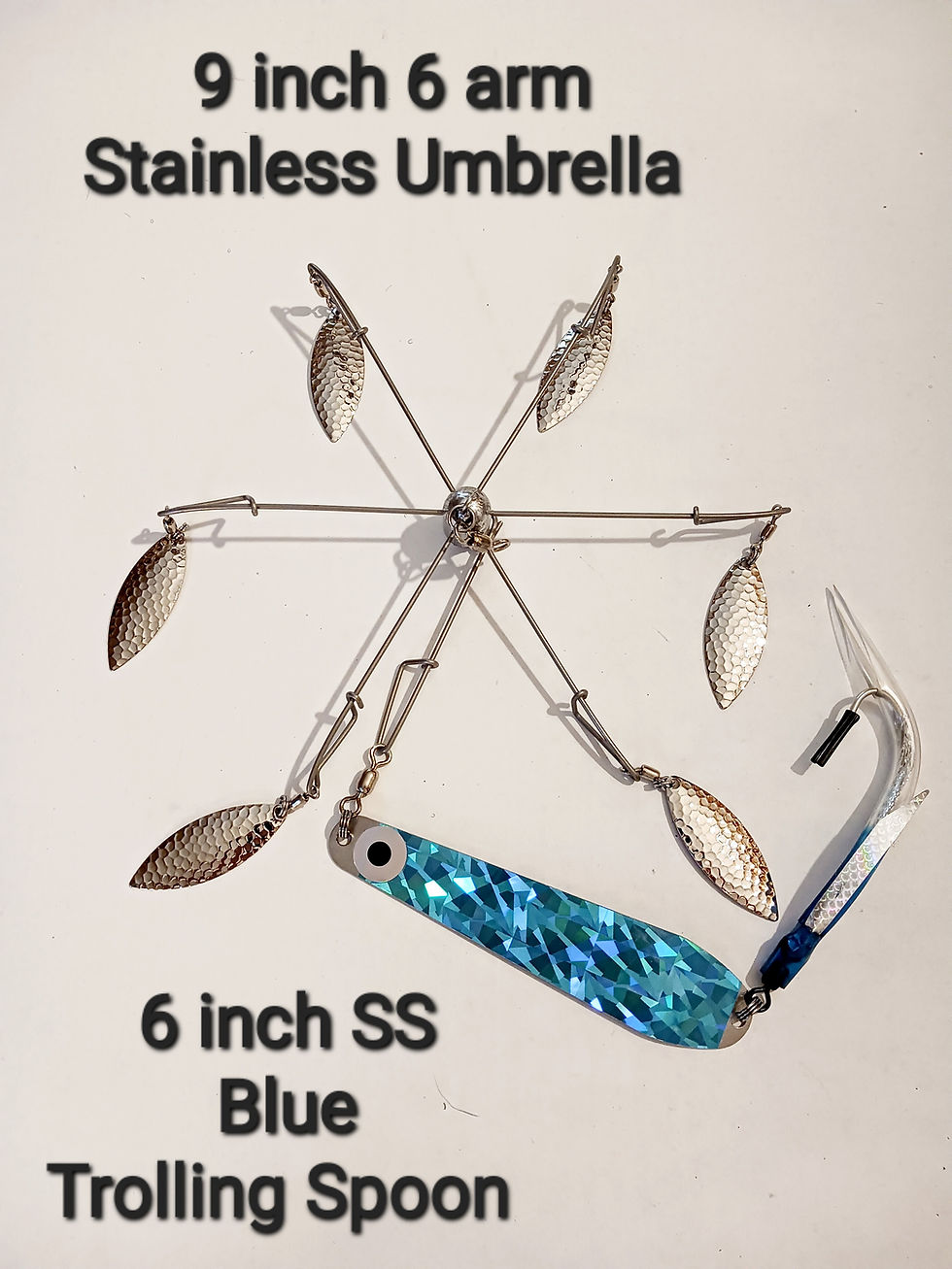 Thumbnail: 9" (6 Arm) Stainless Steel Umbrella Rig (Assorted Colors)