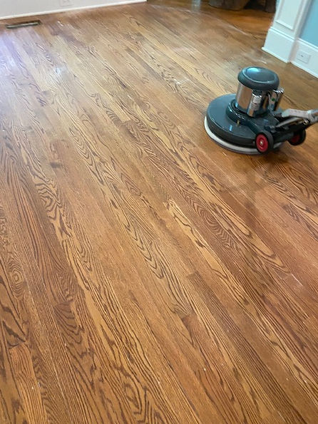 wood floor cleaning and buffing