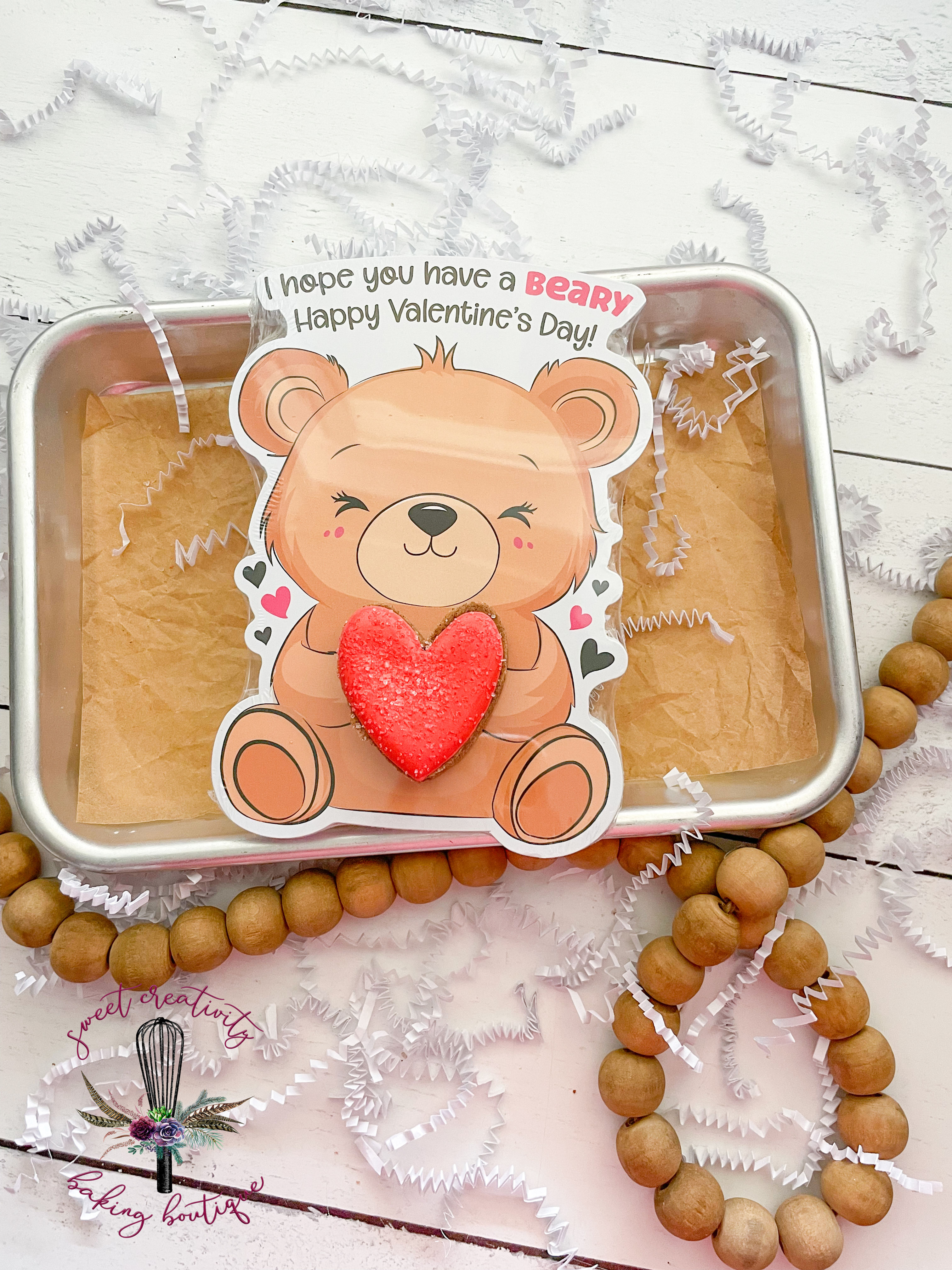 Mini Heart on Bear Card