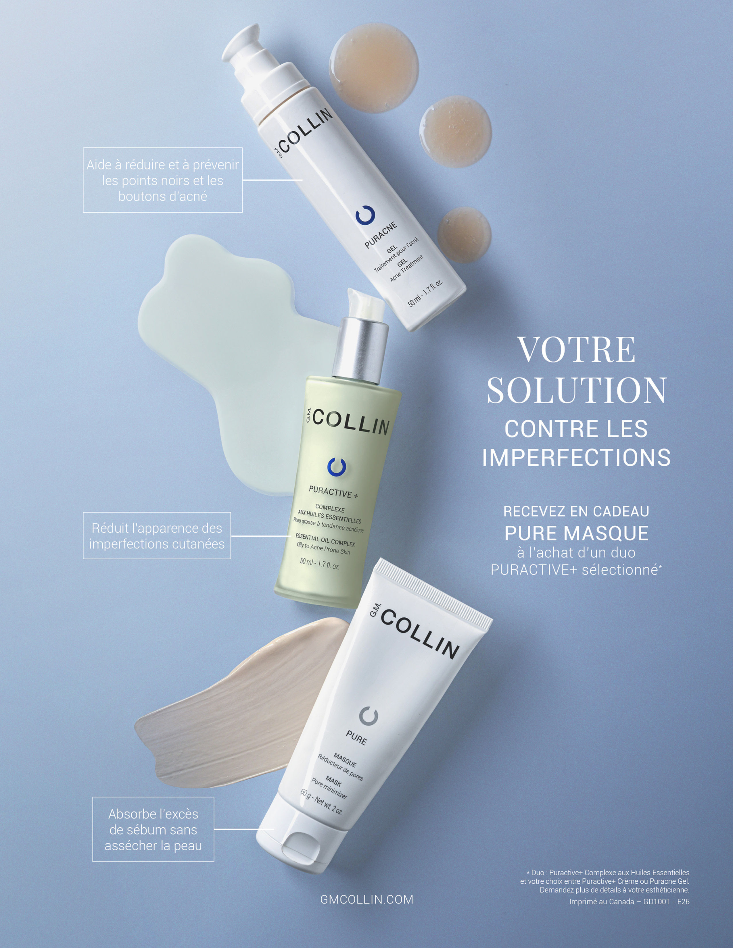 Masque Pure en cadeau avec complexe puractive et gel puracné