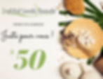 carte cadeau de 50$ institut santé beauté