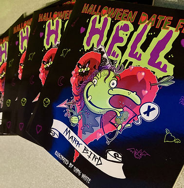 Copies of Halloween Date From Hell for signing