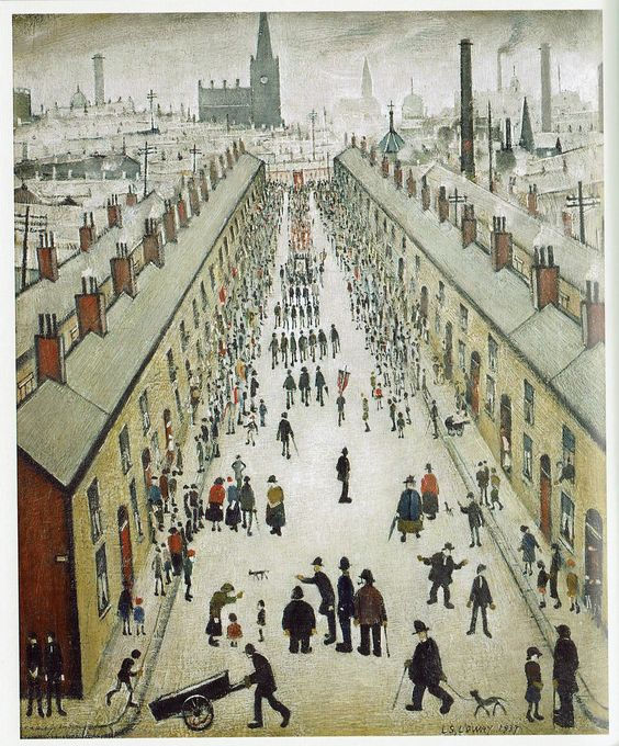 Look at our incredible onepoint perspective L.S. Lowry art