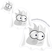 Three pairs of children hide and glide under a ghost costume.