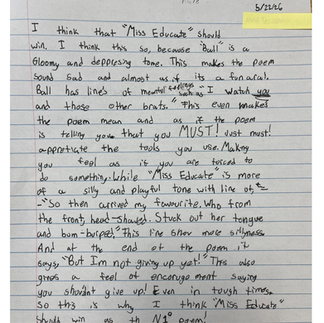 Children's persuasive writing about poetry