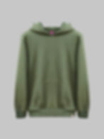 haki hoodie düz renk ön yüzey