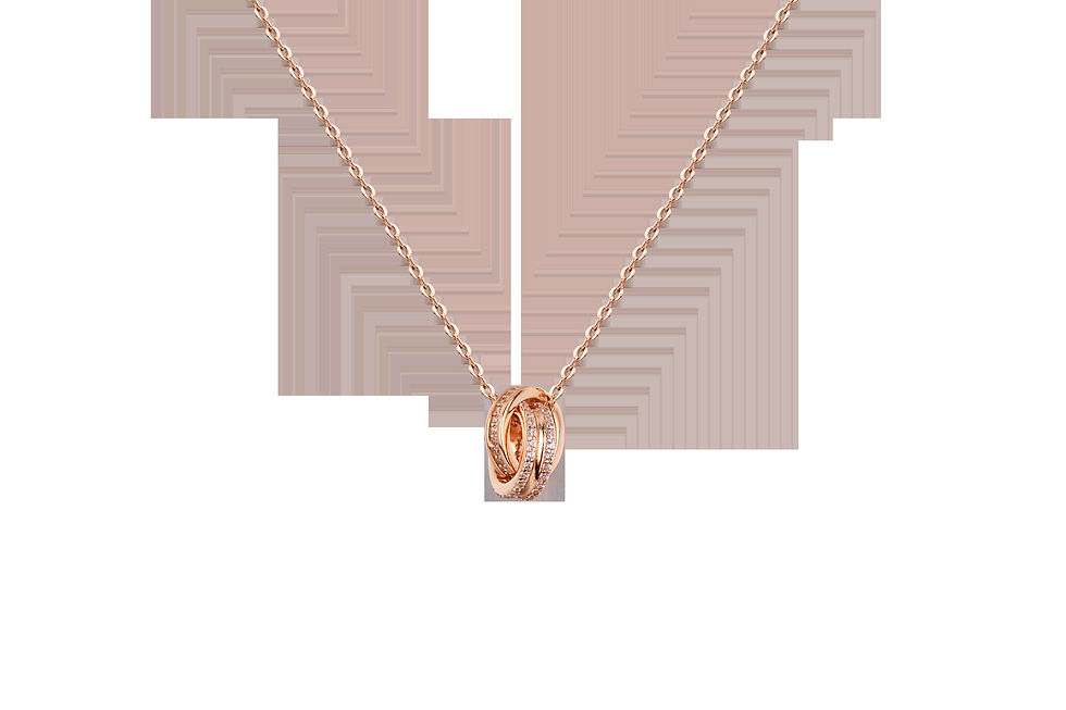 Thumbnail: Chomel S925 Silver Double Ring Necklace for Women