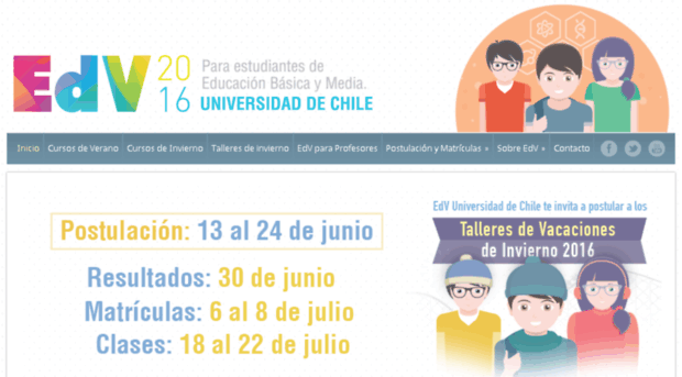 Cursos de Invierno en la U. de chile