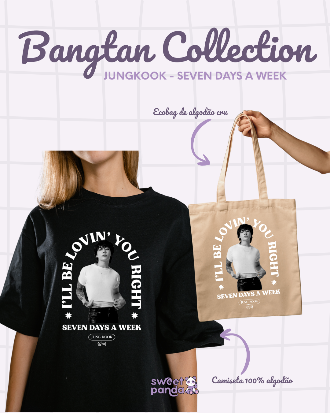 Camiseta e ecobag BTS Jungkook Seven