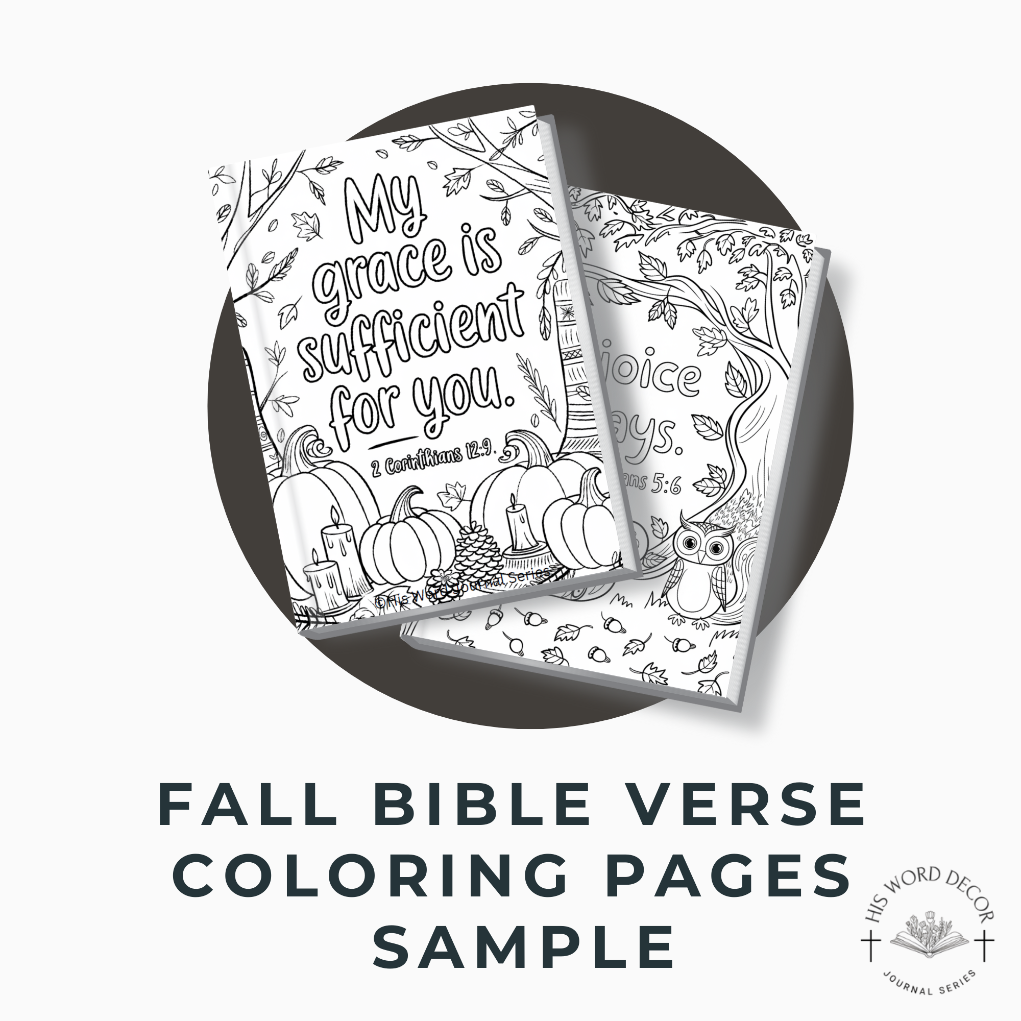 Free Fall Bible Verse Coloring Book Sample – His Word Journal Series