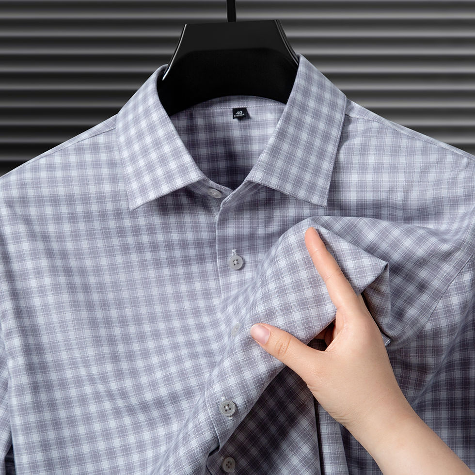 Thumbnail: Men's Dress Shirts 4-Way Stretch Plaid Long Sleeve Button Down Shirt Regular Fit