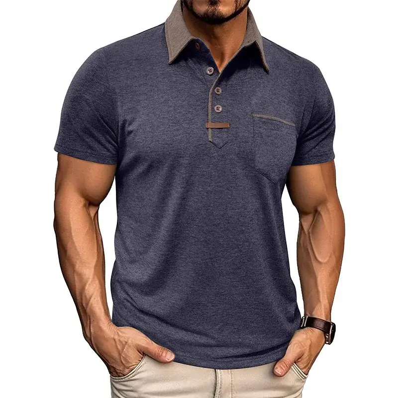 Thumbnail: Polo Shirts 2026 Summer European and American Men's Short-sleeved Lapel T-shirt 