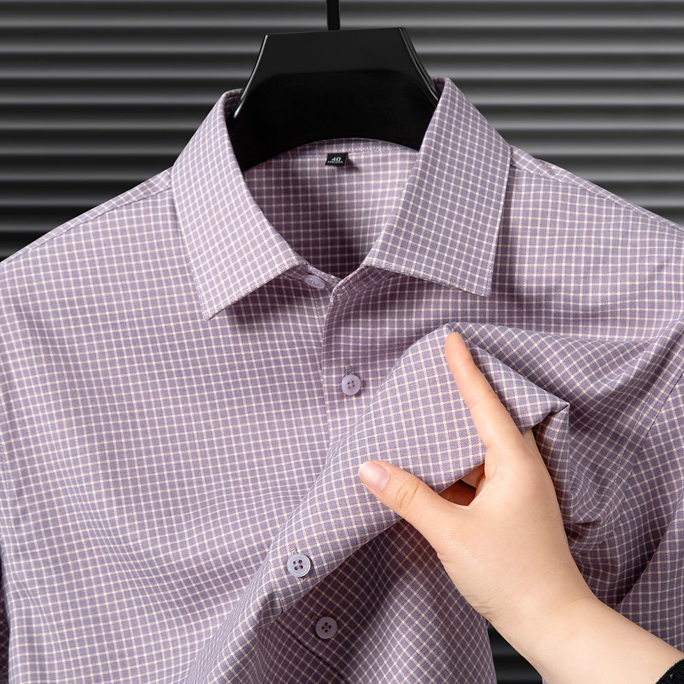 Thumbnail: Men's Dress Shirts 4-Way Stretch Plaid Long Sleeve Button Down Shirt Regular Fit