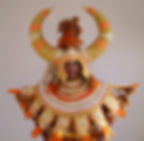 African feather headdress, horns hat